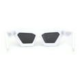 thumbnail image 4 of Womens Thick Angular Bevel Rim Geometric Cat Eye Sunglasses White Black, 4 of 4