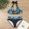 thumbnail image 3 of Otvok Womens Bikini Sets High Waisted Sporty Two Piece Swimsuits Color Block Cheeky High Cut Bathing Suits, 3 of 6
