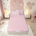 thumbnail image 4 of meiyoeat Dreamy Moon Zipper Full Size Comforter Sets with Fitted Sheet and 2 Pillowcases for Kids Girls, Cloud Star Zipper Bedding Set for Bedroom, Pink White, Pink ReversibleG, 4 of 6