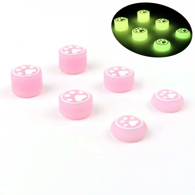 6 unidades de tapas luminosas de silicona para los joysticks de los mandos PS4/PS5/Xbox/Switch Pro. Protector de joystick con efecto fluorescente