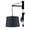 Textured Slate Blue, variant on MAST Plug-In Wall Mount Pendant, 1 Light Black Cord/Arm, Shallow Drum Textured Slate Blue Shade, 14x16x10
