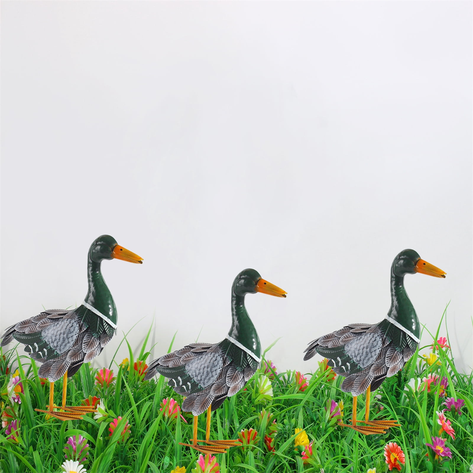 Realistic Duck Statue, Lifelike Metal Duck Sculptures&Statues, Animal Mallard Ducks Statue for Koi Pond Garden Yard,Outdoor Metal Ducks Yard Art