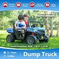 thumbnail image 2 of karbost 2 Seater 24V Kids Electric Ride On Dump Truck 4WD Remote Control EVA Tires Blue, 2 of 7