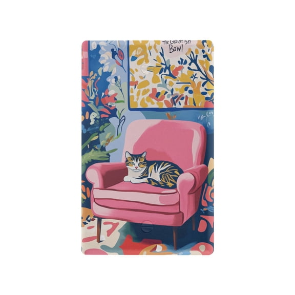 Yayeee Blank Wall Plate Cover 1-Gang 4.5"x2.7" Home Unused Decorative Outlet, Art Cat