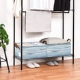thumbnail image 7 of 2pcs Foldable Iron Frame Storage Basket Open Basket Bins Versatile Organizer for Laundry Bathroom Closet 16.9” x 11.4” x 7.7” Light Blue Paper Cranes, 7 of 7