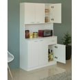 thumbnail image 3 of Wooden Kitchen Pantry Storage Cabinet with Drawer, Doors and Shelves, White, 3 of 7