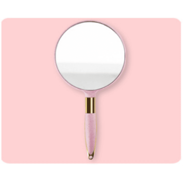 Handheld Mirror with Handle, for Vanity Makeup Home Salon Travel Use (Circular)