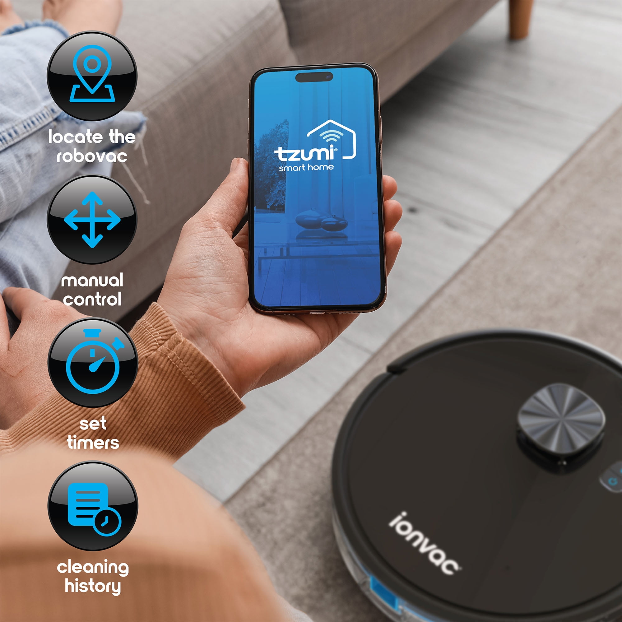Ionvac OptiMax LiDAR Robotic Vacuum Cleaner with Wi-Fi & App Control — Smart Mapping, 360° Navigation, HEPA Filter, Auto-Dock for Carpet, Hardwood & Tile