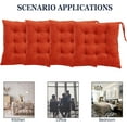 thumbnail image 5 of Set of 4 Square Chair Pads Indoor Seat Cushions Pillows with Ties Soft Comfortable Non Slip Chair Mat for Kitchen Dining Office Desk Living Room Outdoor Tatami 15.5" - Orange, 5 of 12