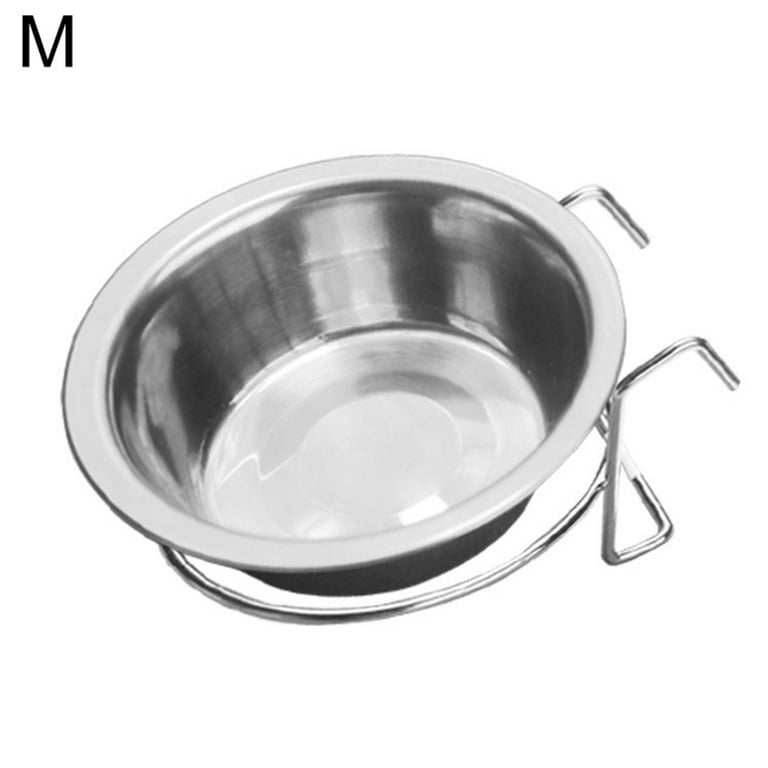 Besufy Pet Bowl Metal Dog Bowl Cage Crate Non Slip Hanging Food