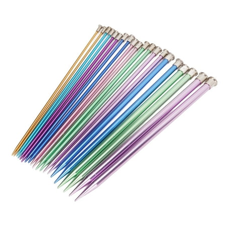 Gupbes 10in Knitting Needles Set Single Pointed 25cm Colored Ultra Light Various Sizes Available Aluminum Knitting Supplies,Aluminum Knitting Needles,10in Knitting Needles Set