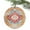 Orange, variant on Bohemian Tribal Abstract Texture Christmas Ceramic Ornament 2025,3" Round Xmas Tree Hanging Accessories with Gold Ribbon