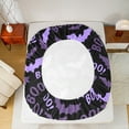 thumbnail image 5 of jejeloiu Spooky Bats Queen Sheet Sets,Happy Halloween Day Flat Sheet,Purple Black Queen Fitted Sheet For Boys Kids,Luxury Bedroom Decor,4-Piece, 5 of 7
