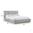 thumbnail image 5 of Glimps King Size Platform Bed, Cross Grain Panel Headboard, Gray Wood, 5 of 5