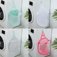 thumbnail image 2 of Aosijia 4 Pack Mesh Hanging Laundry Basket Folding Dirty Clothes Basket Bathroom Wall-mounted Adhesive Storage Basket, 2 of 15