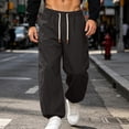 thumbnail image 2 of HOOMEUMY Men's Multi Pocket Cargo Jogger Pants Adjustable Drawstring Waist Elastic Cuffed Ankle Casual Trousers s Available, 2 of 7
