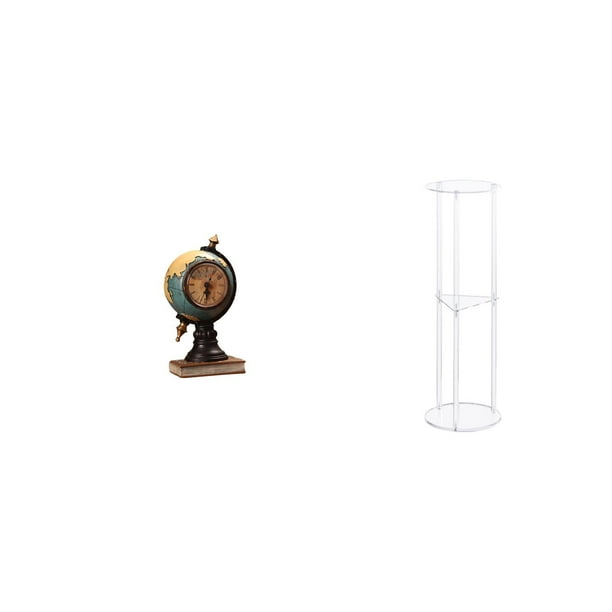 Figura de escritorio,Reloj de mesa con figura de globo terráqueo,decoración para oficina y hogar,Reloj de escritorio,figura decorativa,decoración para el hogar,Mesa auxiliar redonda,Mesa