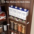 thumbnail image 5 of Virans 71" Tall Arched Kitchen Pantry Storage Cabinet,6-Tier Large Storage Cabinet with 2 Doors,Adjustable Shelves & Drawer for Living Room,Dining Room,Kitchen,Walnut, 5 of 11