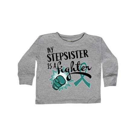 

Inktastic Ovarian Cancer Awareness My Stepsister is a Fighter Gift Toddler Boy or Toddler Girl Long Sleeve T-Shirt