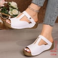 thumbnail image 5 of XUNKUSGA Summer Sandals Women Dressy Soft Arch Support Wedge Sandals for Women Classic Comfortable Casual Open Toe Hollow Out Beach Sandals,White, 5 of 10