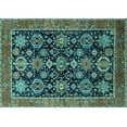 thumbnail image 1 of Ahgly Company Machine Washable Indoor Rectangle Oriental Turquoise Blue Industrial Area Rugs, 8' x 12', 1 of 4