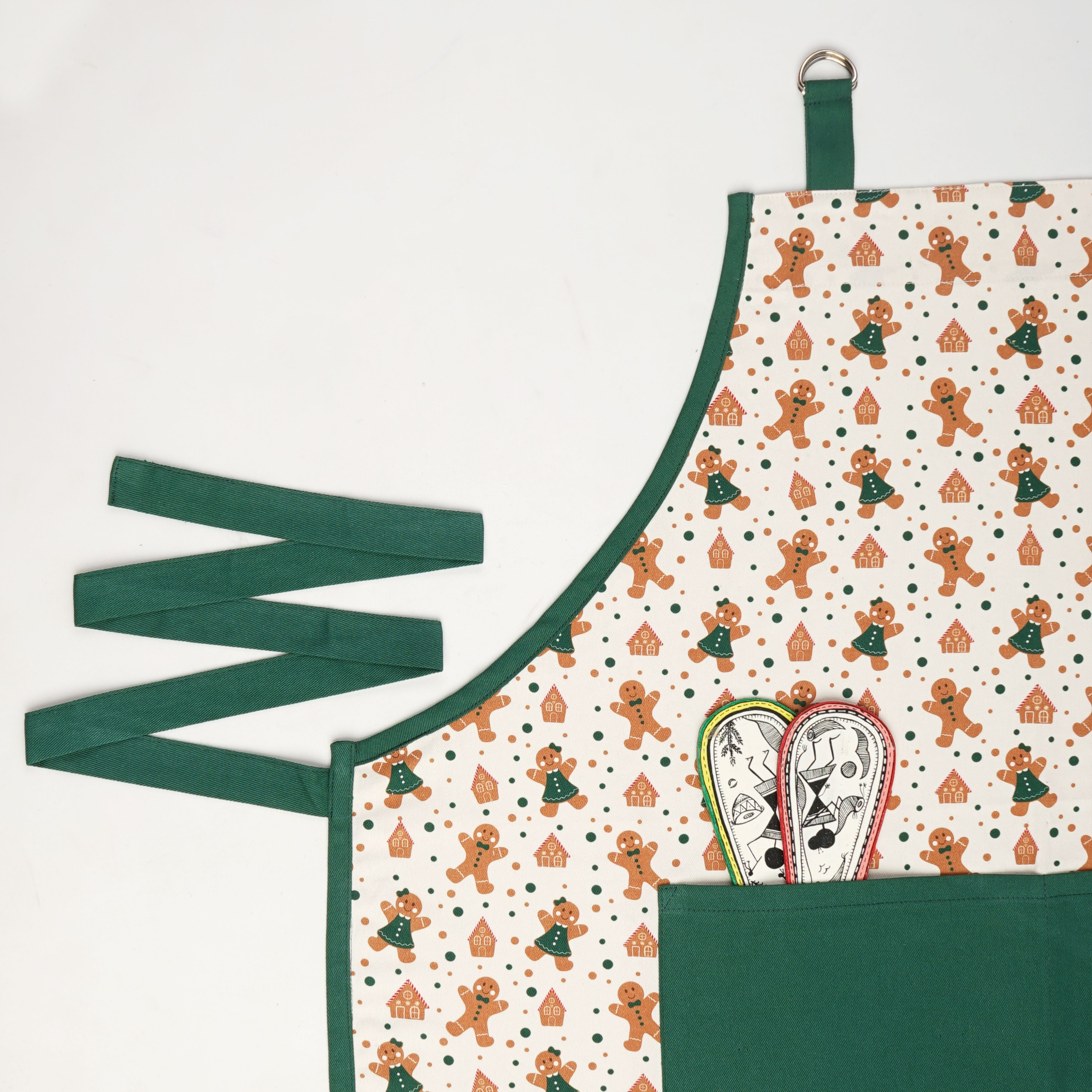 Holiday Time Christmas Gingerbread Apron – Festive Holiday Baking Apron