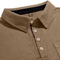 thumbnail image 7 of GrmtClth Mens Polo Shirts Classic Collared Golf Shirt Trend Short Sleeve Tops Fashion with Pocket Outfit with Button Camel 3XL, 7 of 7