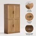 thumbnail image 5 of MAYEERTY 31"x31"x16" Storage Cabinet Wood Accent Cabinet for Living Room, Natural Wood, 5 of 8