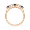 thumbnail image 2 of Angara Natural 0.78 Ct. Blue Sapphire with Diamond Non Eternity Wedding Band in 14K Rose Gold for Women (Ring Size: 11.5), 2 of 12
