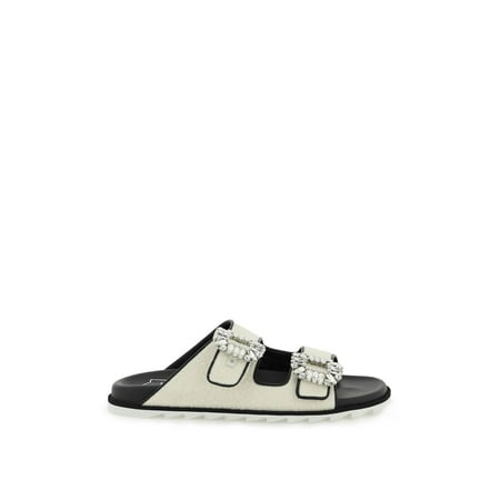 

Roger vivier slidy viv strass buckle mules