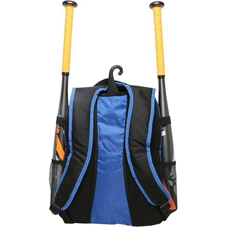 Athletico Youth Baseball Bag Bat Backpack For Baseball Tball Softball Equipment Gear Holds Bat Helmet Glove Fence Hook Blue