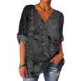 thumbnail image 1 of Camisa de oficina con cuello en V,Blusa de mujer con cuello en V y manga larga Blusa de otoño Cómoda blusa de otoño Diseño de clase mundial, 1 of 5