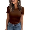 thumbnail image 1 of Remera BDITANLE para Mujer de Punto Acanalado con Cuello Redondo y Ajuste Slim, 1 of 6