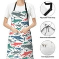thumbnail image 4 of Kdxio Colorful Shark Apron with Pockets Adjustable Kitchen Aprons for Men Women Waterproof Aprons for Cooking,Drawing,Crafting, Baking Household Cleaning, 4 of 8