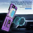 thumbnail image 5 of Nalacover Heavy Duty Case for Samsung Galaxy Z Flip5 with Rotated Ring Holder Kickstand Bracket, Military Grade Rugged Cover with Magnetic Car Mount TPU Shockproof Lens Protective Case, Purple/Black, 5 of 10