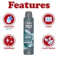 thumbnail image 2 of Dove Men+Care Antiperspirant Dry Spray Deodorant for Men Eucalyptus + Birch Scent with Plant Based Moisturizing Oil, 48 Hour Sweat and Odor Protection, 254ml Pack of 3, 2 of 5
