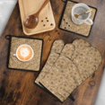 thumbnail image 5 of Brown Christmas Pattern Kitchen Oven Mitt and Pot Holder Sets 4 Pcs for Baking, Cooking and Grilling, Heat Resistant Up To 392 °F, 5 of 7