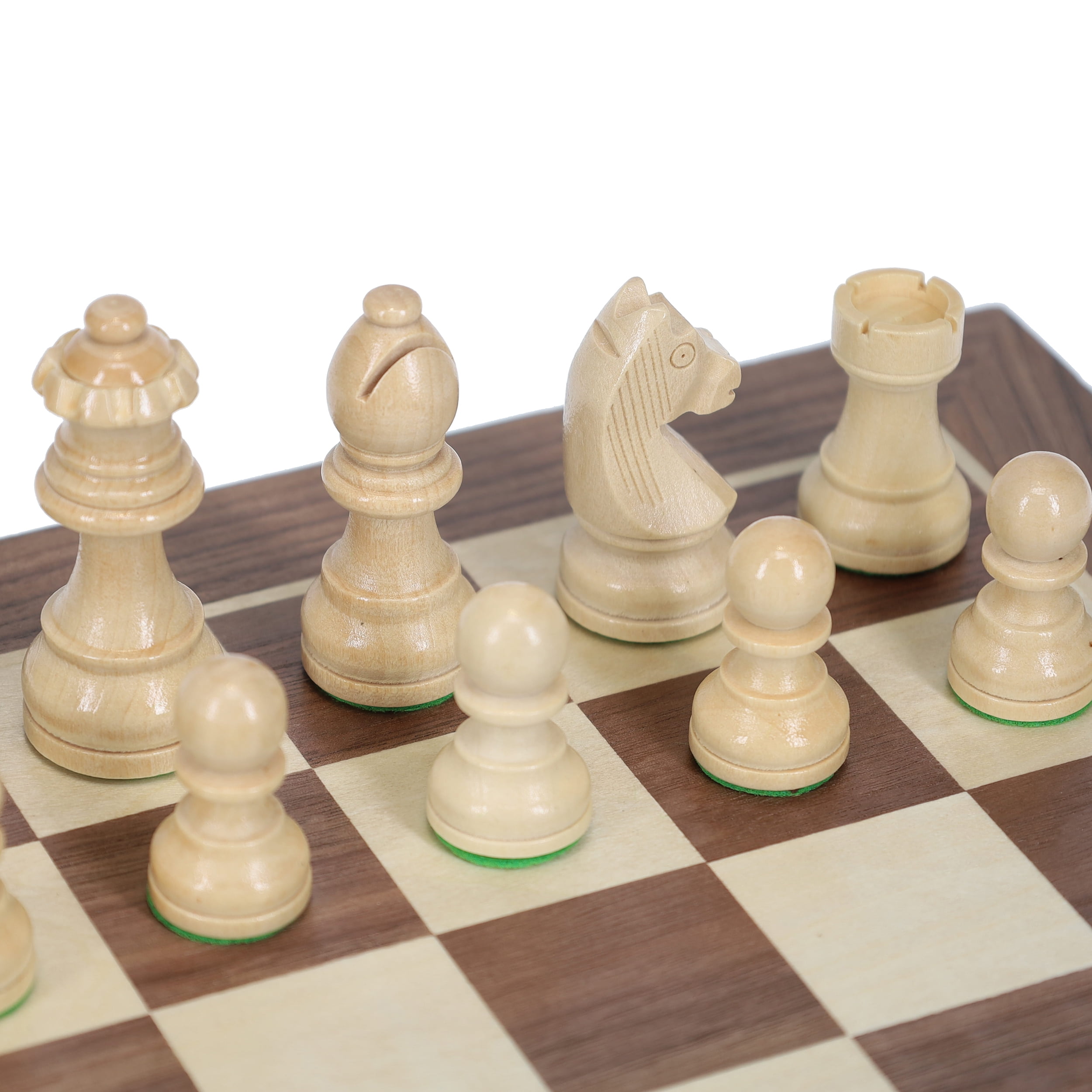 French Staunton Chess & Checkers Set – Wood Weighted Pieces, Brown