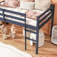 thumbnail image 5 of PAPROOS Solid Wood Twin-Size Low Loft Bed with Ladder, Blue, 5 of 7