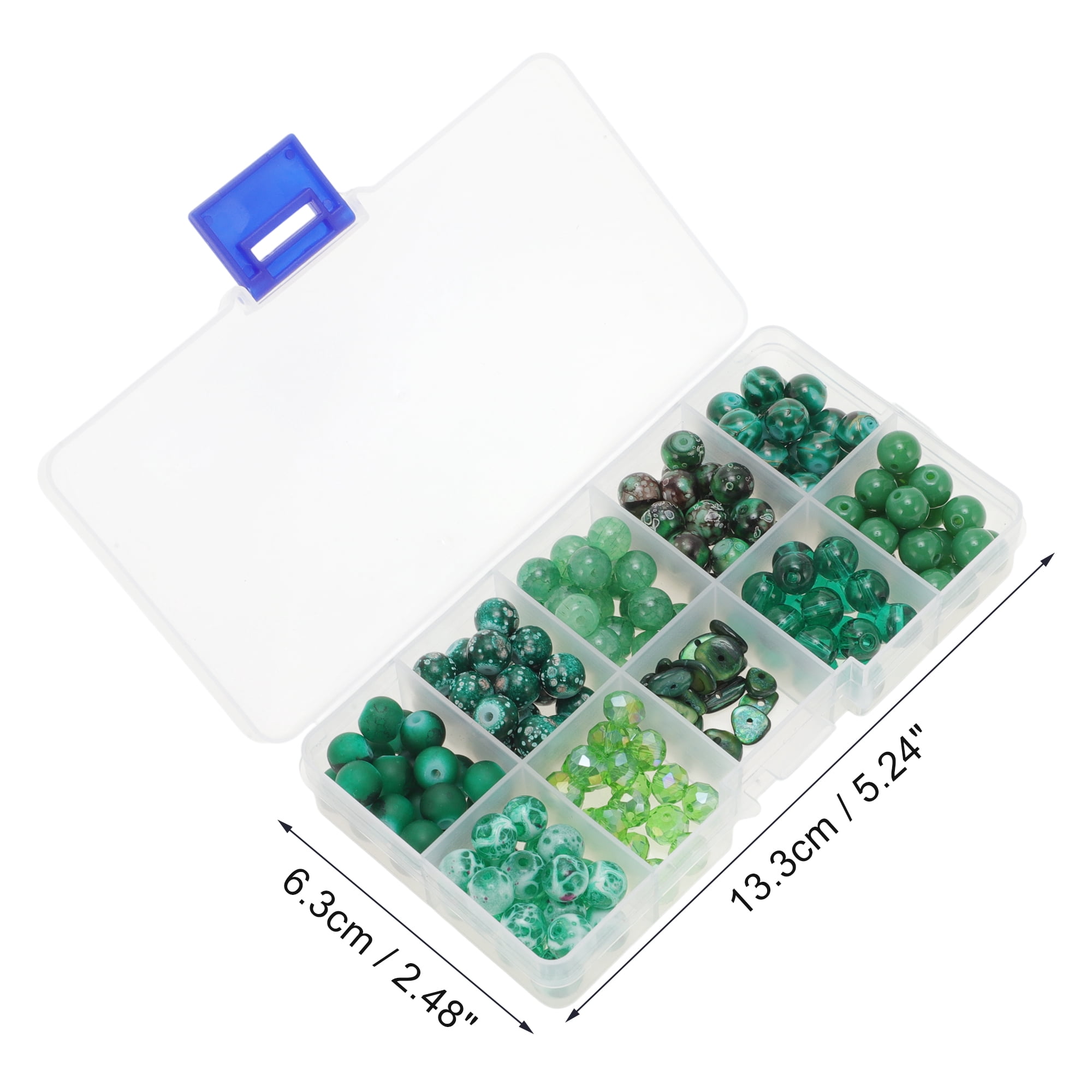 Unique Bargains 8mm Round Glass Beads for Bracelets, 200 Pcs for Jewelry Making Green