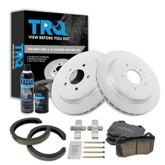 TRQ Rear Brake Pad & Rotor Kit BKA38691 Fits Select 2005-2010 Cadillac STS