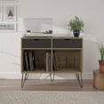 thumbnail image 2 of Novogratz Concord Turntable Stand with Drawers, Natural/Black, 2 of 12