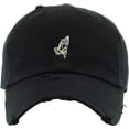 thumbnail image 3 of Praying Hands Rosary Vintage Distressed Dad Hat Baseball Cap Polo Style Adjustable, 3 of 4