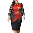 thumbnail image 2 of LSLJS Robe Mode Femme Sexy Grande Taille Manches Longues Imprimé Floral Robe Perspective, 2 of 6