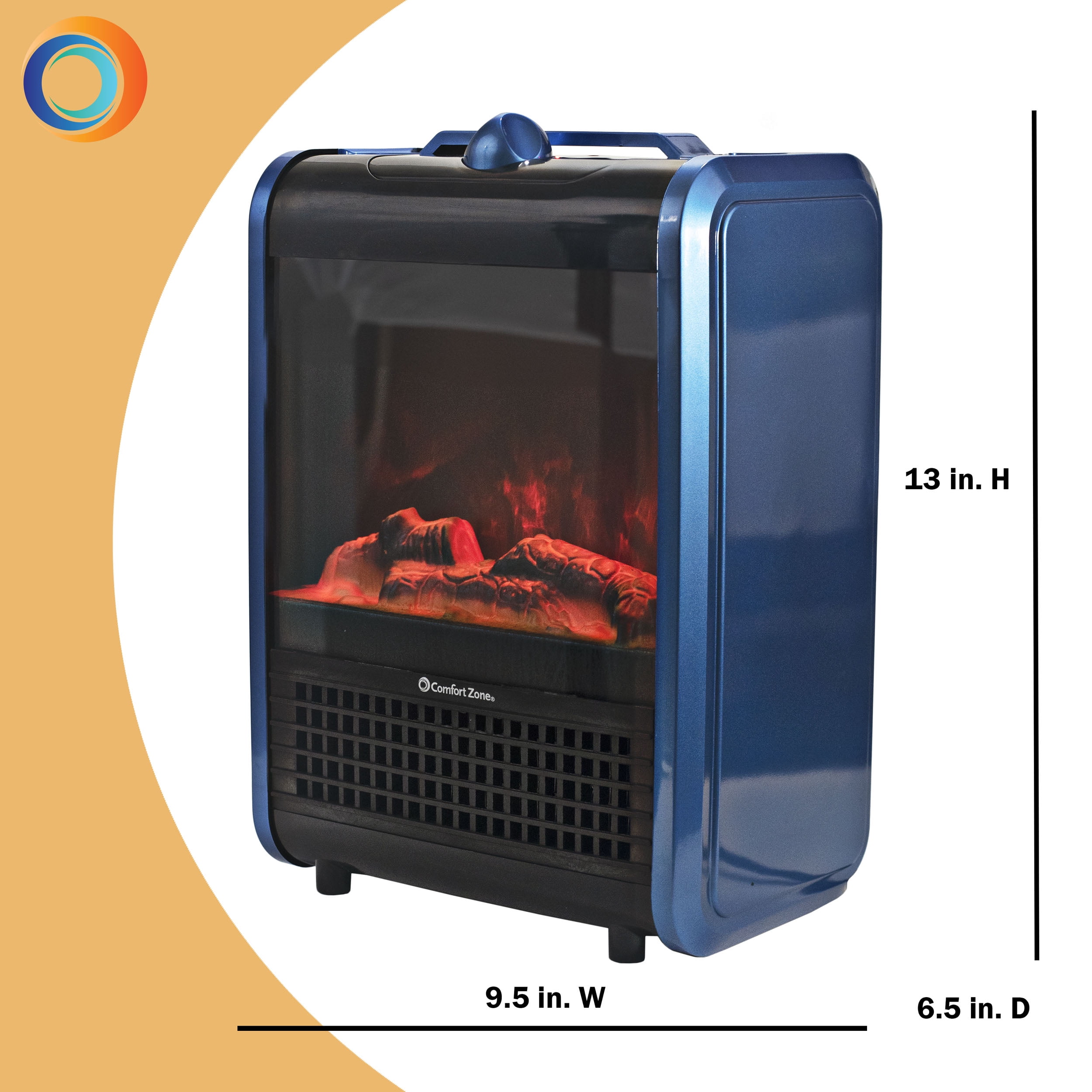 Comfort Zone Mini Portable Electric Fireplace Heater - Walmart.com