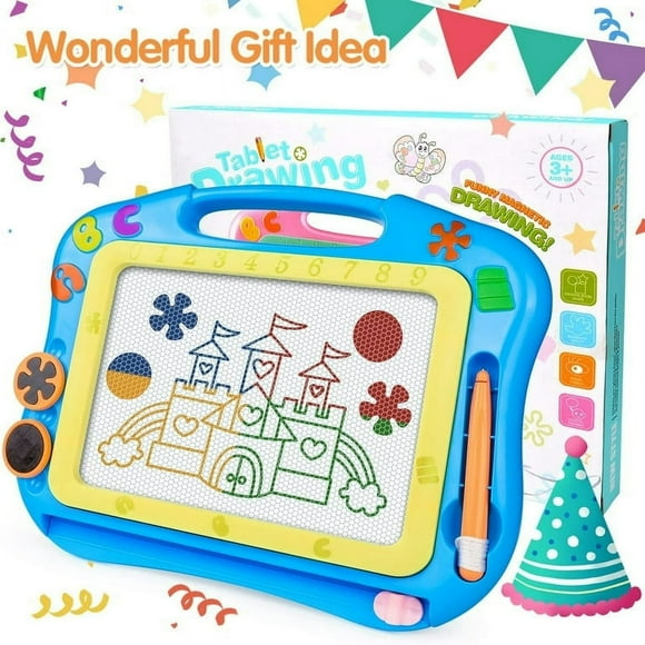 JUNWELL Magnetic Magna Doodle Board Classic Drawing Writing and Sketching Creative Toy with 2 Magnet Stamps Pen and Eraser for Toddlers and Babies
