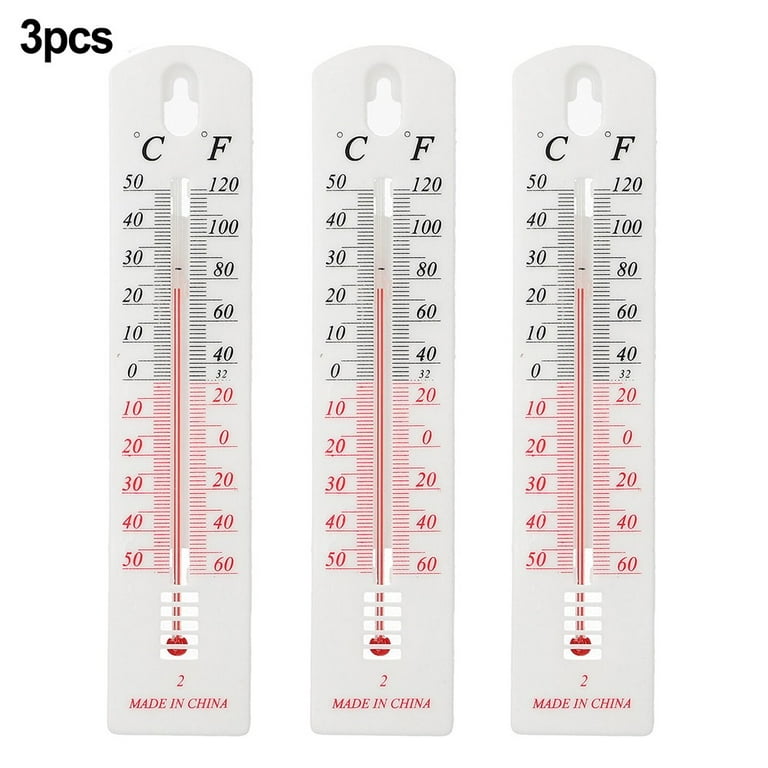 Gerich Traditional Wooden Garden Thermometer Wall Mounting with C & F  Reading,Large Outdoor Wall Patio Thermometer 3 Pcs 