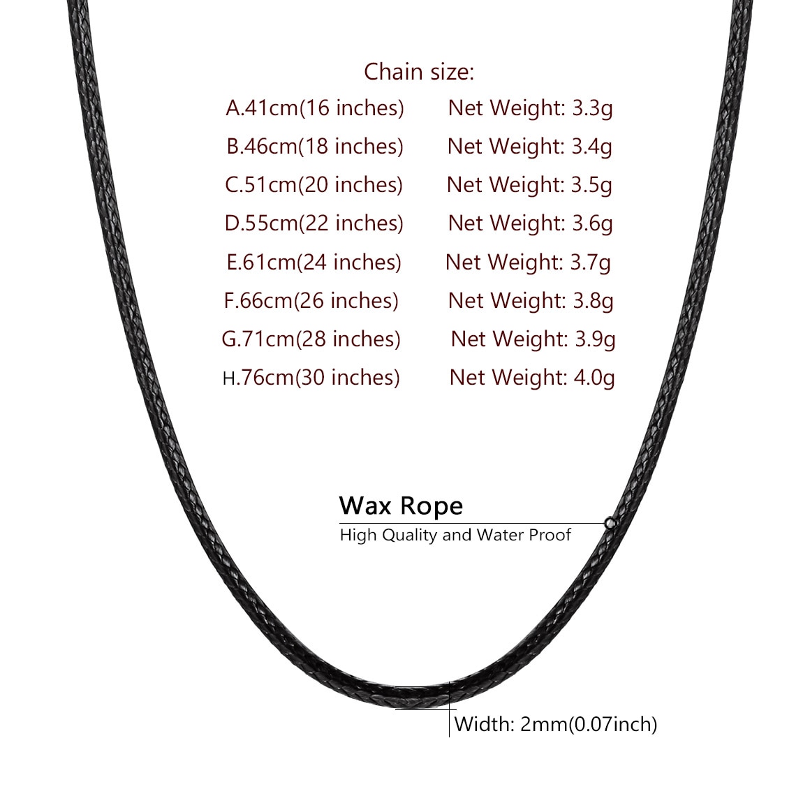 ChainsProMax Black Leather Wax Cord Necklace photo 4