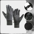 thumbnail image 4 of par de guantes grises para exteriores, modelos deportivos para hombre, pantalla táctil acolchada, cálidos, impermeables, ciclismo, 4 of 7
