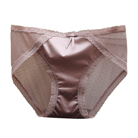 Icvfdpl Underwear For Women Low Waist Lace Solid Color Cotton Anniversary Dating Women S Panties Red Xl